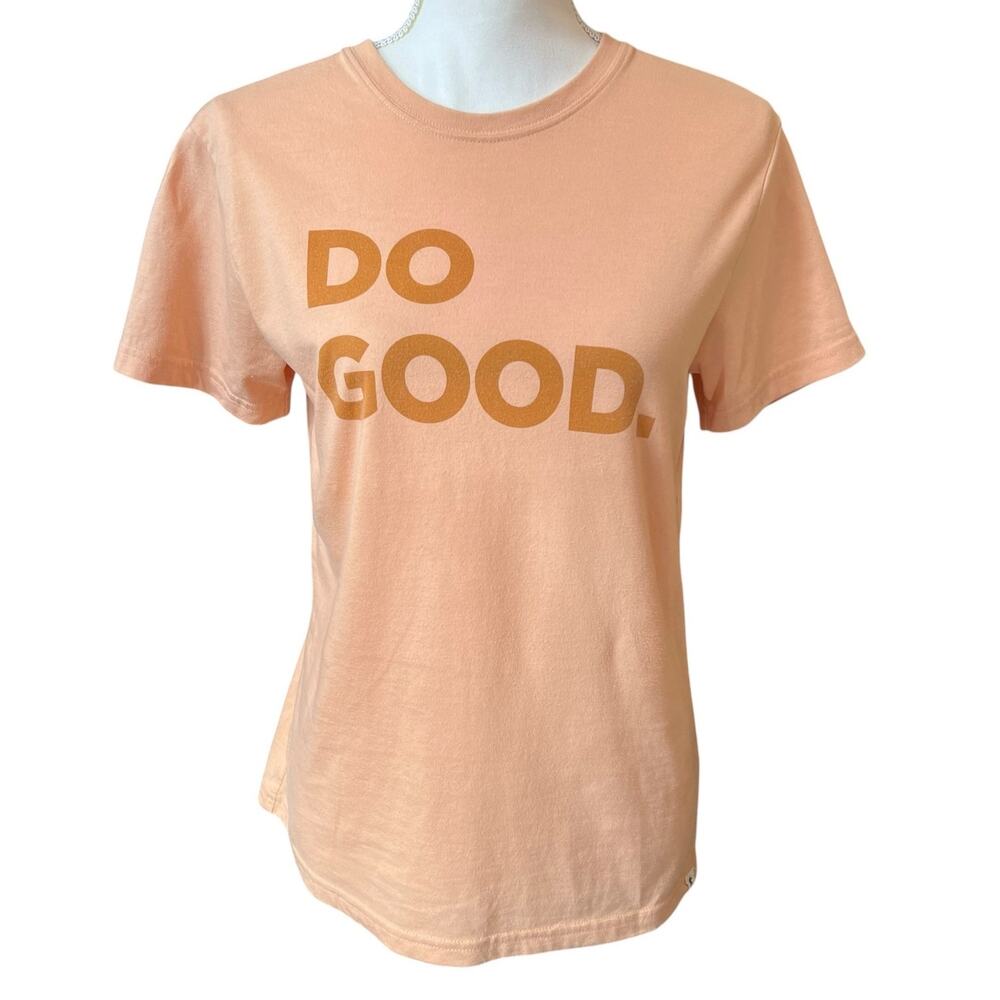 Cotopaxi Do Good Graphic Tee Peach Short Sleeve T Shirt Womens S GUC
